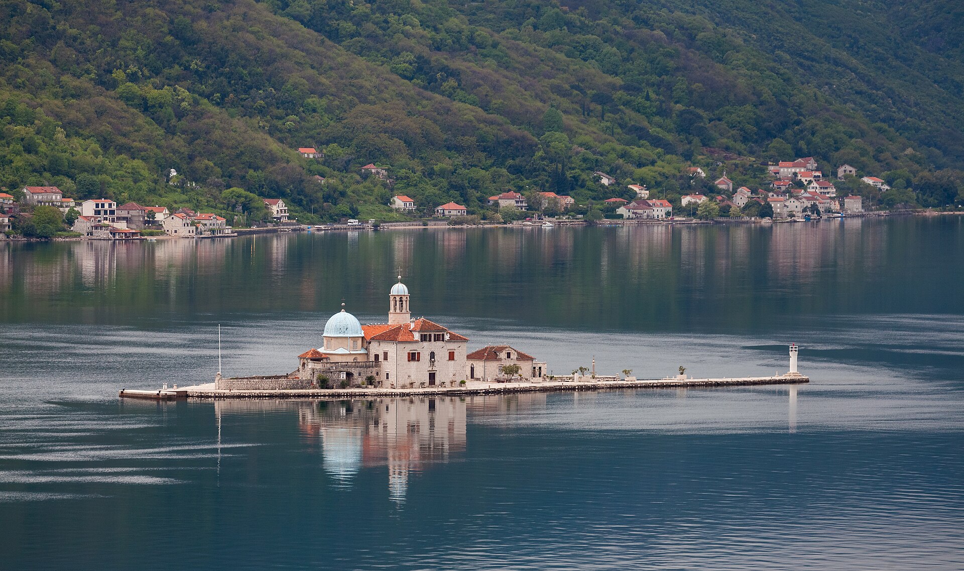 Our Lady of the Rocks island church in the Bay of Kotor near Perast